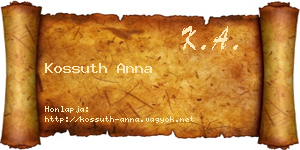 Kossuth Anna névjegykártya
